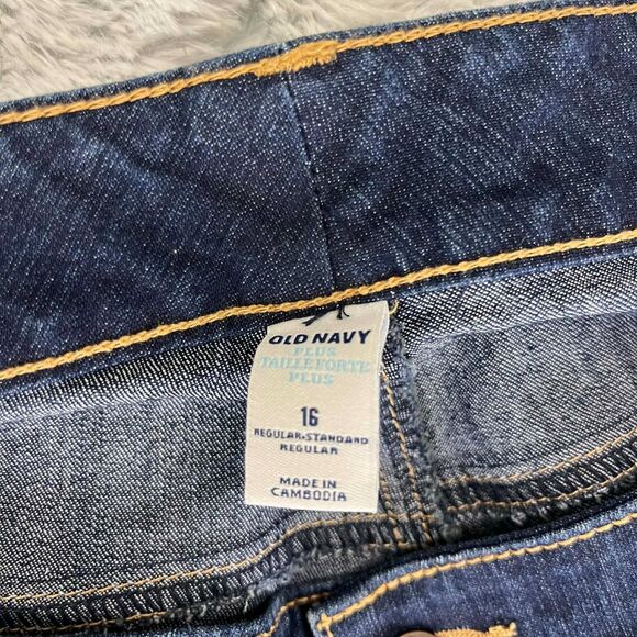 Old Navy Jeans Womens Size 16 Bootcut Dark Wash Stretch Denim Plus Western Boho - Picture 3 of 8